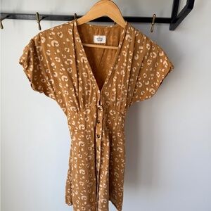 Marine Layer Leopard Print Button-Front Dress